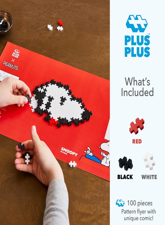 Plus-Plus Plus Plus Puzzle By Number, 100 Piece Interlocking Mini Building Blocks, 2D Puzzle Stem Toy For Kids, Peanuts Merchandise - Snoopy - Image 2